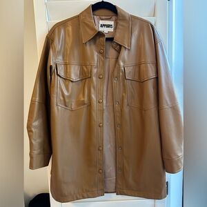 Apparis Vegan Leather Oversized Shirt Jacket